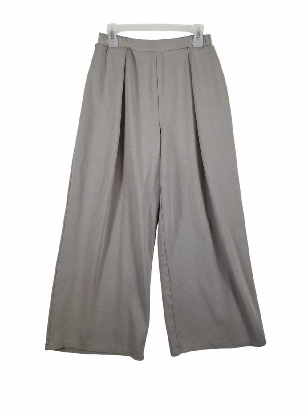 NWT Zara light gray knit pleated wide leg pant